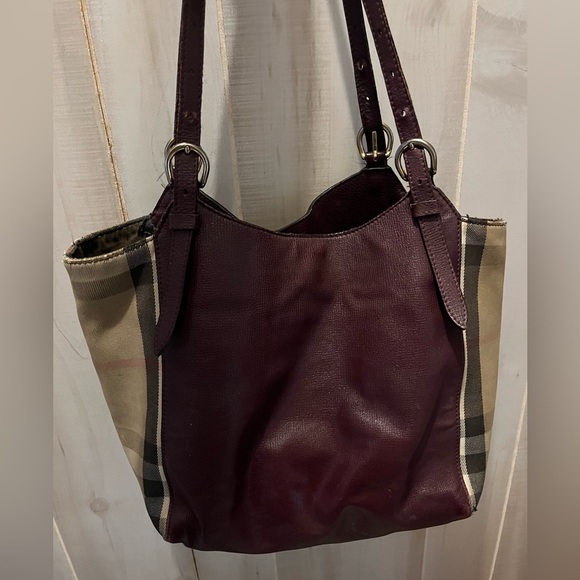 Burberry Canterbury Burgundy Tote - Picture 3 of 8